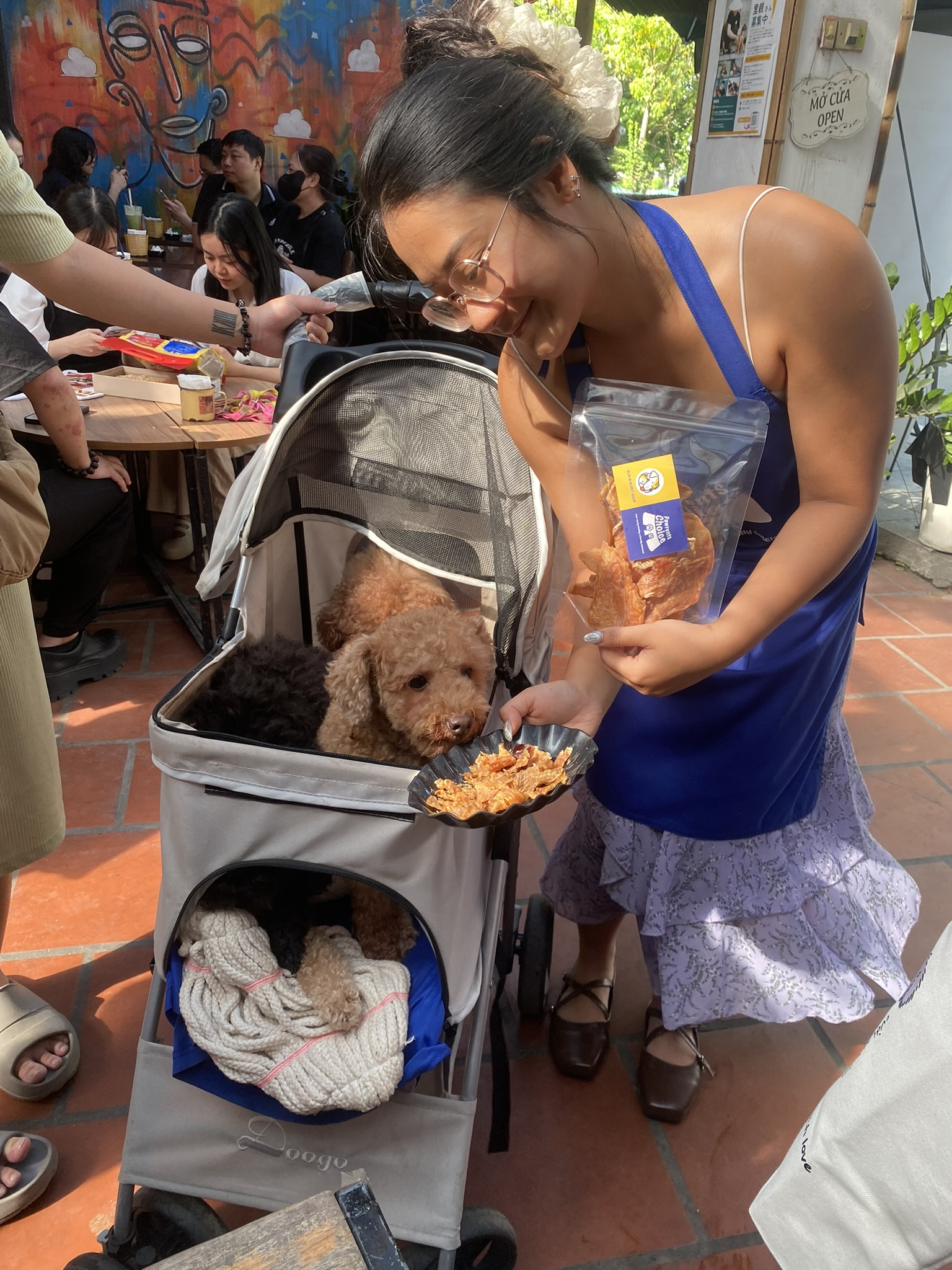 Các bé cún trải nghiệm snack Pawrents Choice tại hội chợ